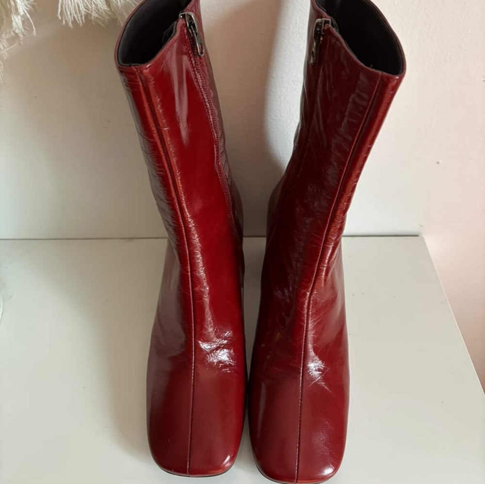 L'INTERVALLE Red Ankle Boots - Picture 2 of 6